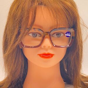 0961 Claudia Reading Glasses 2.0 Tortoise Square Concave Readers NWT